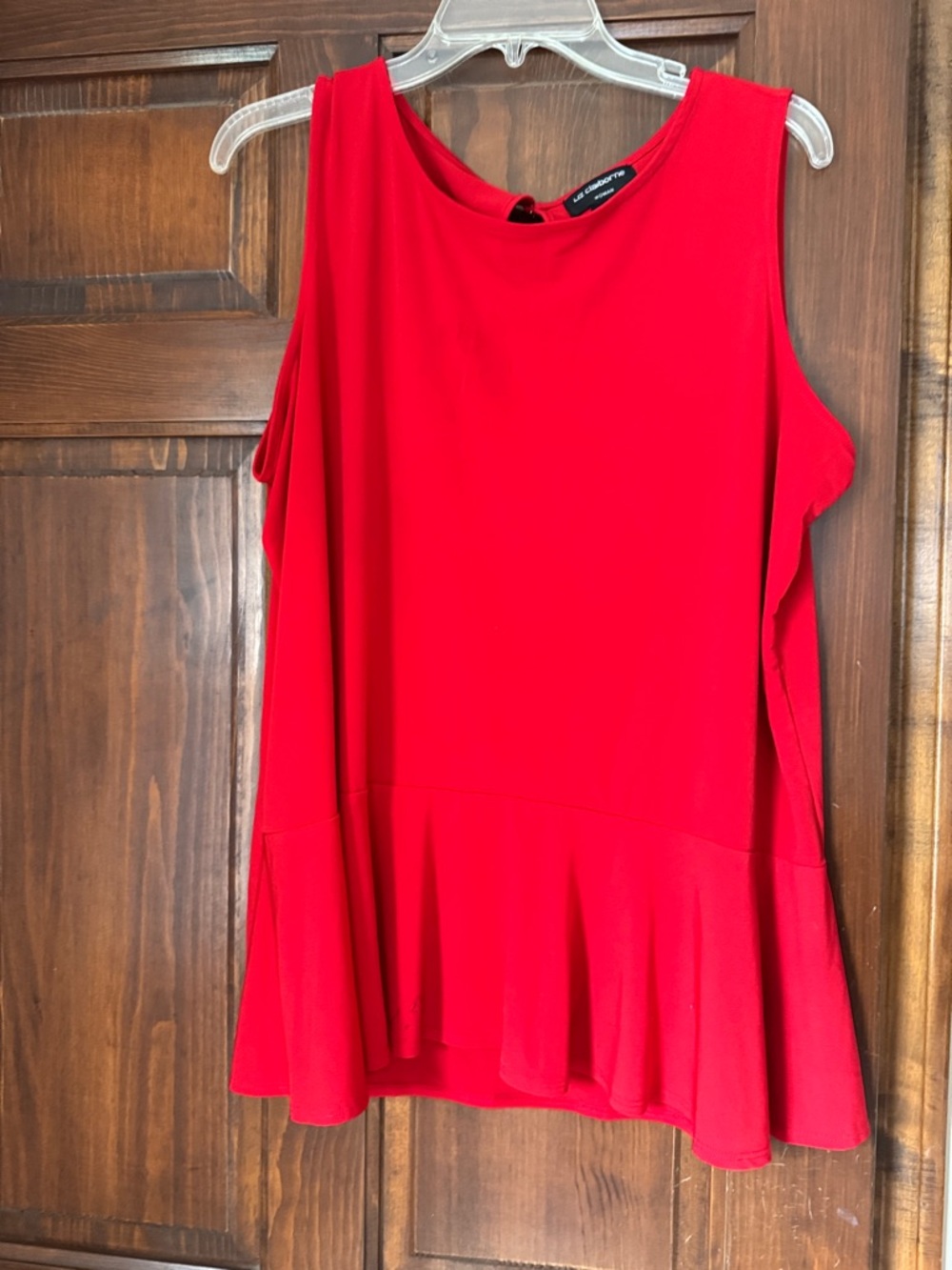 Liz Claiborne Bright Red Sleeveless Peplum Tank
